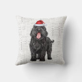 ブラックテリアロシアのドッグウォーターカラークリスマス クッション (裏面)