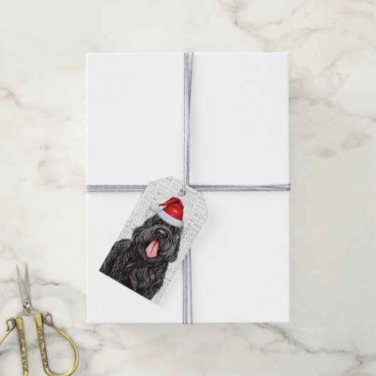 ブラックテリアロシアのドッグクリスマスホリデー ギフトタグ (より糸付き)