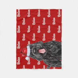 ブラックテリアロシアのドッグネームクリスマスホリデー フリースブランケット