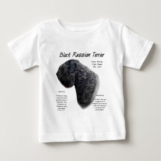 ブラックテリアロシアのーの履歴デザイン ベビーTシャツ (正面)