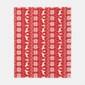 ブラックテリアロシアのーシルエットホリデーパターン フリースブランケット (正面)