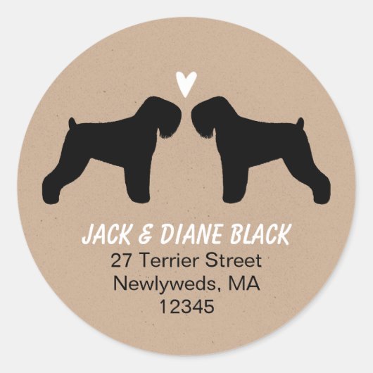 ブラックテリアロシアのーシルエット差出人住所 ラウンドシール (正面)