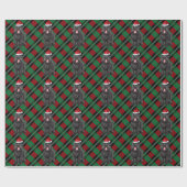 ブラックテリアロシアのーホリデイプレイドクリスマス ラッピングペーパー (フラット)