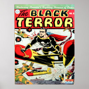 ブラックテロクールヴィンテージ漫画ブックカバーアート ポスター