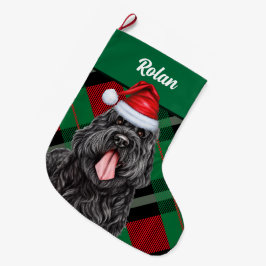 ブラックテロシアのリアホリデイプライド犬の名前 ラージクリスマスストッキング
