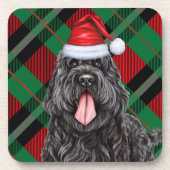 ブラックテロシアのリアードッグホリデーグリーンプレイド コースター (正面)