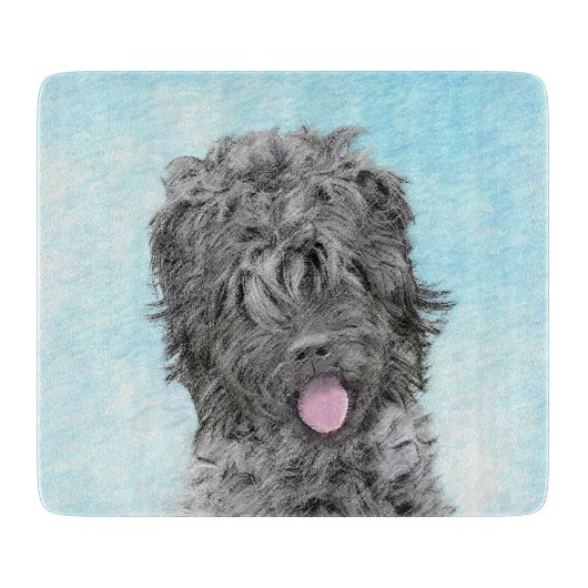 ブラックテロシアのリア絵画ーズ-かわいいオリジナル犬 カッティングボード (正面)