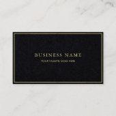 ブラックテンプレートラックスエレガントモダン金ゴールドカラー文字 名刺 (正面)