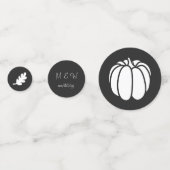 ブラックテーブルにカボチャのパッチ紙吹雪 コンフェッティ (裏面)