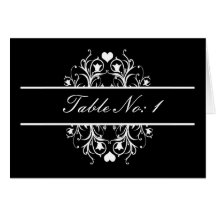 ブラックテーブルシーティングカード