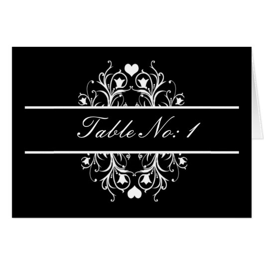 ブラックテーブルシーティングカード (正面横)