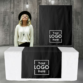 ブラックテーブルランナーバナービジネスロゴイベント タペストリー