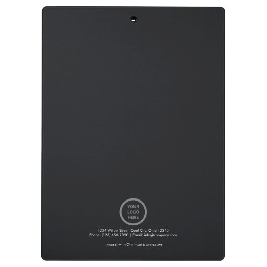 ブラックテーマのカスタムロゴ印刷されたビジネスプロモーション クリップボード (裏面)