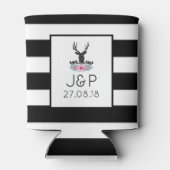 ブラックディアヘッド付き/ピンクの花と山 缶クーラー (裏面)