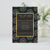 ブラックディスコテーマディスコボールRSVP 招待状 (スタンド正面)