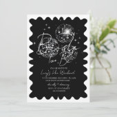 ブラックディスコテーマバチェロレッテ週末の日程 招待状 (スタンド正面)