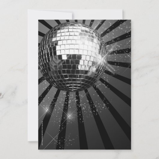ブラックディスコボール卒業パーティー招待状 招待状 (裏面)