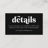 ブラックディスコ詳細結婚ズのウェブサイト エンクロージャーカード (正面)