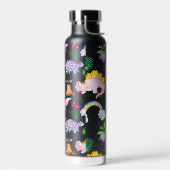 ブラックディノ動物子供の誕生日ギフト ウォーターボトル (左面)