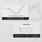 ブラックディバイドアポイントメント口気に腔歯科医のユーモア 予約カード (正面/裏面)