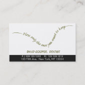 ブラックディバイドアポイントメント口気に腔歯科医のユーモア 予約カード (正面)