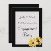 ブラックデイジー - 結婚式 - 婚約のお知らせ 招待状 (正面/裏面)