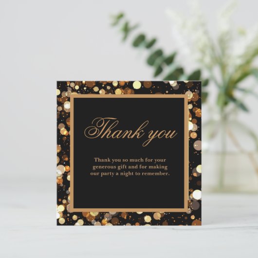 ブラックデエレガントュアル誕生日のソースサンキューカード サンキューカード (スタンド正面)