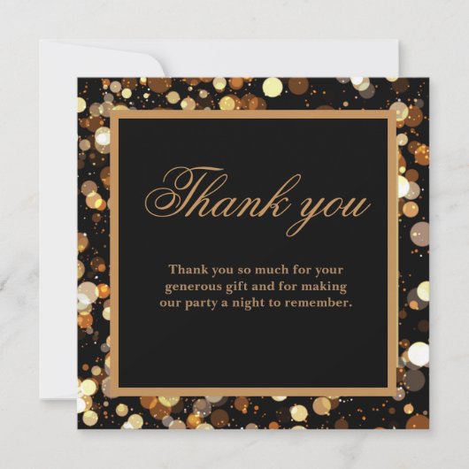 ブラックデエレガントュアル誕生日のソースサンキューカード サンキューカード (正面)