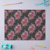 ブラックデカップピンクのバラ 薄葉紙 (クラフト)