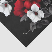 ブラックデカ赤と白ップページ上のケシ 薄葉紙 (詳細)