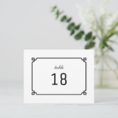 ブラックデコシックテーブル番号葉書 ポストカード (スタンド正面)