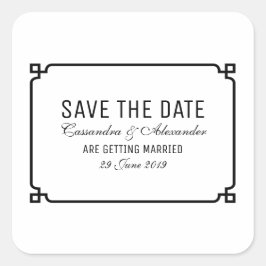 ブラックデコシック日付を保存 スクエアシール