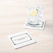 ブラックデコシック結婚ズ スクエアペーパーコースター (インサイチュ)