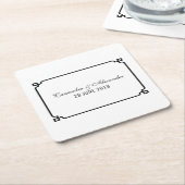 ブラックデコシック結婚ズ スクエアペーパーコースター (アングル)