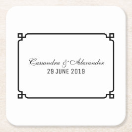 ブラックデコシック結婚ズ スクエアペーパーコースター