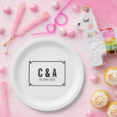 ブラックデコシック結婚ズ ペーパープレート (パーティー)