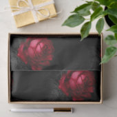 ブラックデコッペ葉ーにグレーのバラ 薄葉紙 (ギフト)