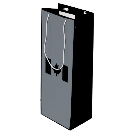 ブラックデコールのカナダ国旗 ワインギフトバッグ (正面アングル)