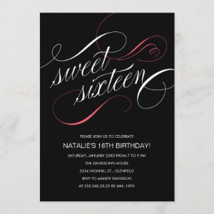 ブラックデザイナーSweet sixteen招待状 招待状