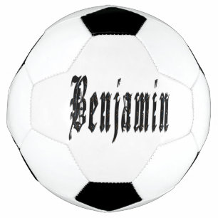 ブラックデザインのベンジャミンネーム、Soccerball サッカーボール