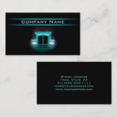 ブラックデザインシアントラック前面より明るいレイアウト 名刺 (正面/裏面)