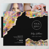 ブラックデザインメニューのパンフレットにオパール (正面/裏面)