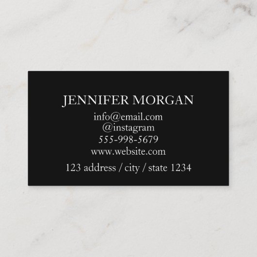 ブラックデザイン独自のプロフェッショナル標準 名刺 (裏面)