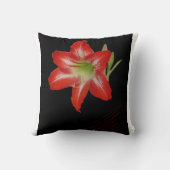 ブラックデジタルアートに赤いユリ クッション (裏面)
