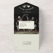 ブラックデス踊りスケルトンハロウィン オールインワン招待状 (外側)