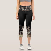 ブラックデス踊りスケルトンハロウィン カプリレギンス (正面)