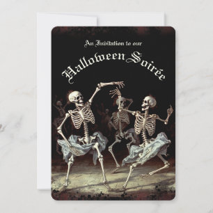 ブラックデス踊りスケルトンハロウィン 招待状