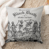 ブラックデス踊り骨格ゴシックマカブル クッション (ブランケット)
