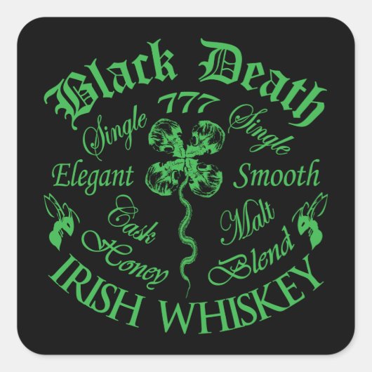 ブラックデス777 – ハニーアイリッシュウイスキー スクエアシール (正面)