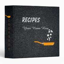 ブラックデニムキッチン用品レシピバインダー本